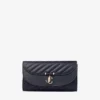 Curve Wallet with Chain Marine Quilted Biker Leather Wallet with Chain
