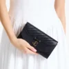 Curve Wallet with Chain Marine Quilted Biker Leather Wallet with Chain