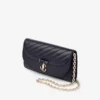 Curve Wallet with Chain Marine Quilted Biker Leather Wallet with Chain