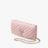 Curve Wallet with Chain Rose Quilted Jimmy Choo Lace Wallet Chain with Crystal Jc Bar