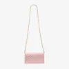Curve Wallet with Chain Rose Quilted Jimmy Choo Lace Wallet Chain with Crystal Jc Bar