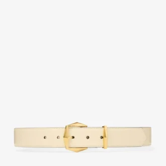Diamond Buckle Belt Yellow Buttermilk Elaphe Print Belt