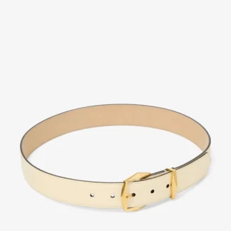 Diamond Buckle Belt Yellow Buttermilk Elaphe Print Belt