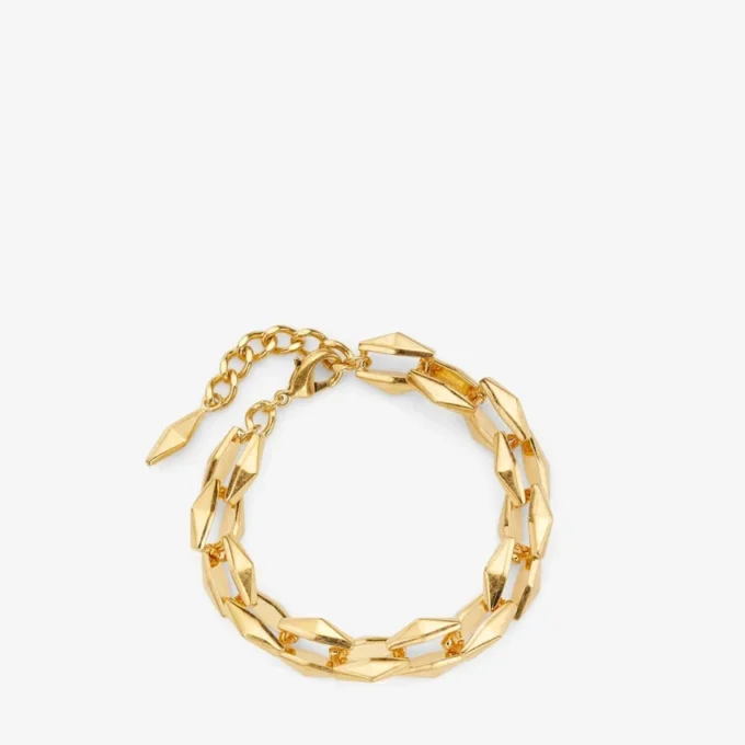Diamond Chain Bracelet Gold-Finish Diamond Chain Bracelet