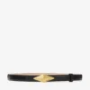 Diamond Clasp Belt Black Leather Clasp Belt