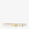 Diamond Clasp Belt Latte Leather Clasp Belt