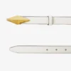 Diamond Clasp Belt Latte Leather Clasp Belt