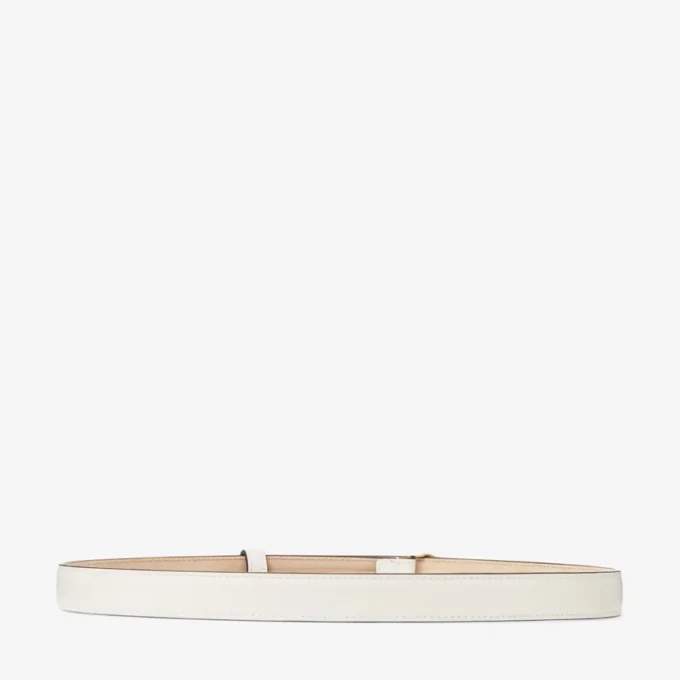 Diamond Clasp Belt Latte Leather Clasp Belt