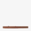 Diamond Clasp Belt Tan Calf Leather Stitched Belt