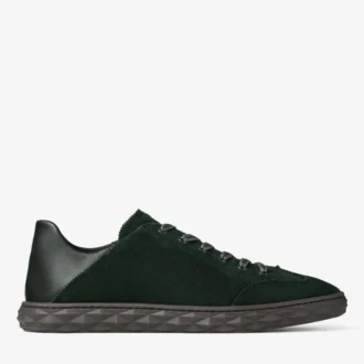 Diamond Flex M British Green Suede and Leather Mix Low Top Trainers