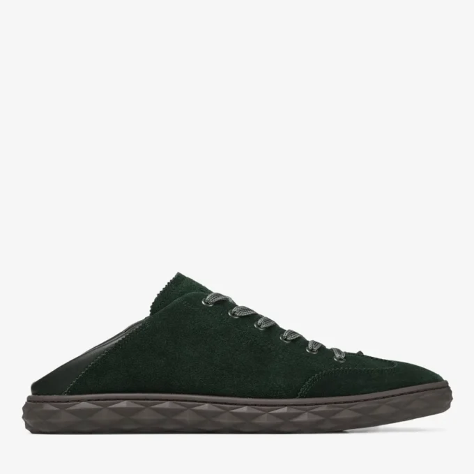 Diamond Flex M British Green Suede and Leather Mix Low Top Trainers