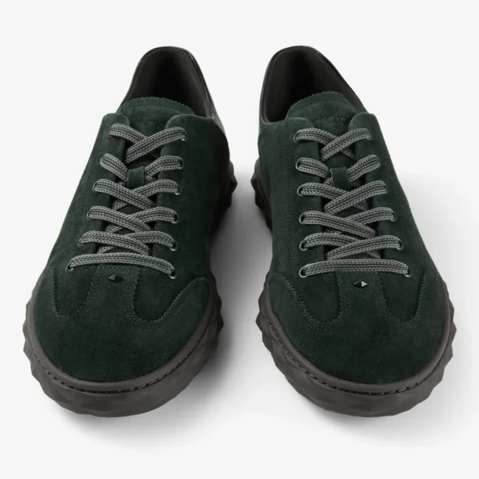 Diamond Flex M British Green Suede and Leather Mix Low Top Trainers