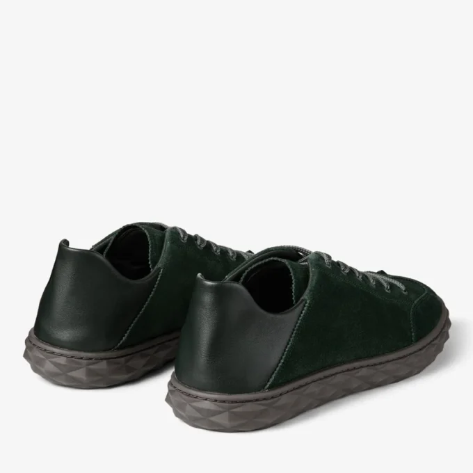 Diamond Flex M British Green Suede and Leather Mix Low Top Trainers