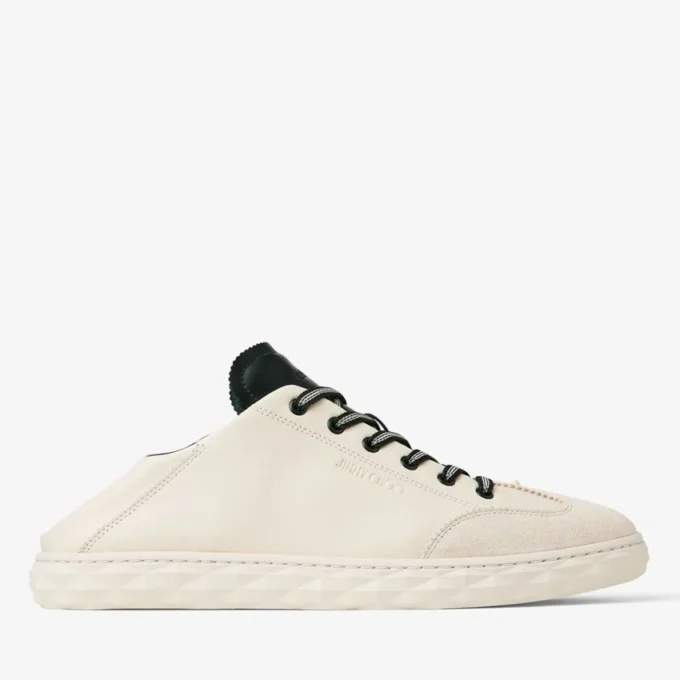 Diamond Flex M Latte and British Green Leather Mix Low Top Trainers