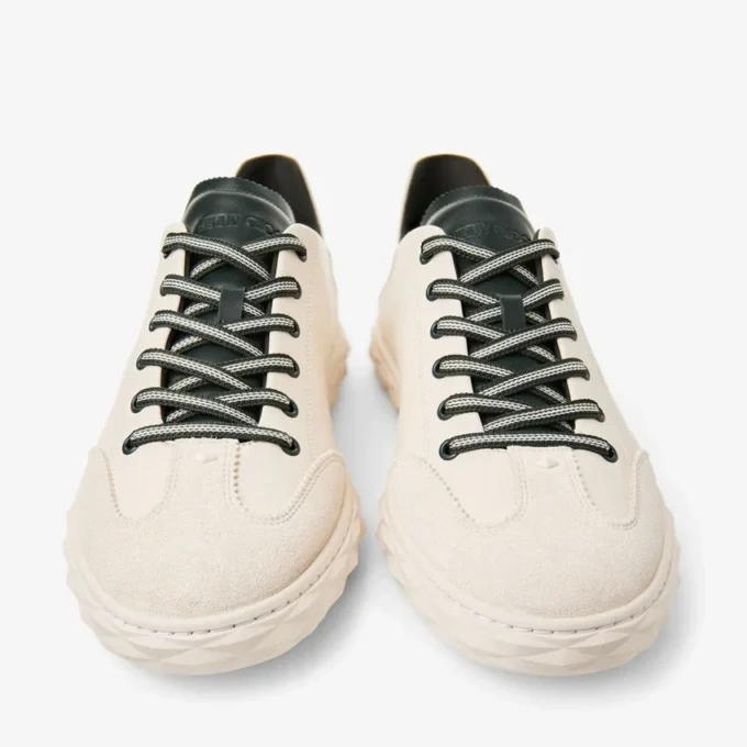 Diamond Flex M Latte and British Green Leather Mix Low Top Trainers