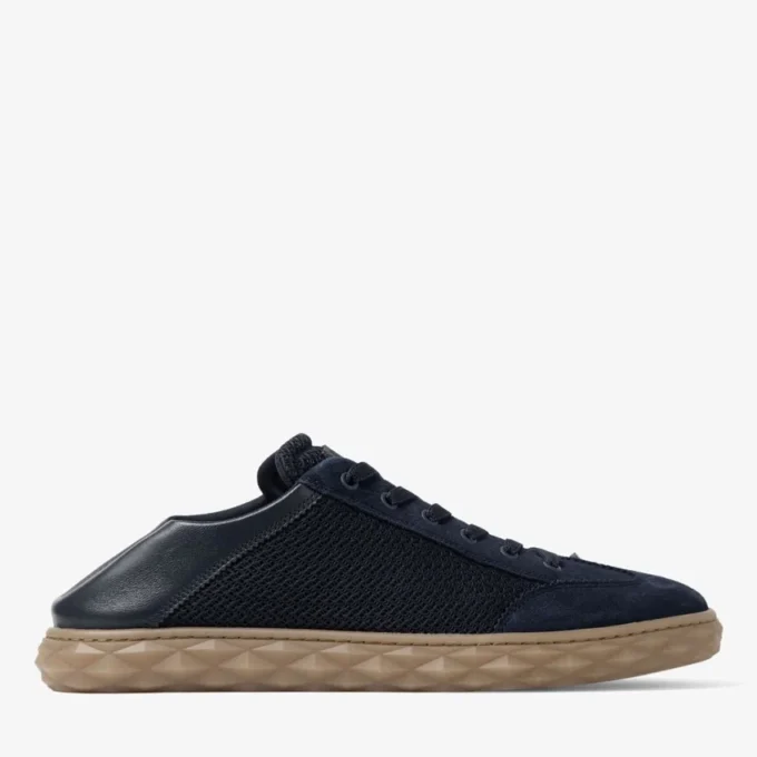 Diamond Flex M Midnight Mix Leather Mix and Textured Air Mesh Low Top Trainers