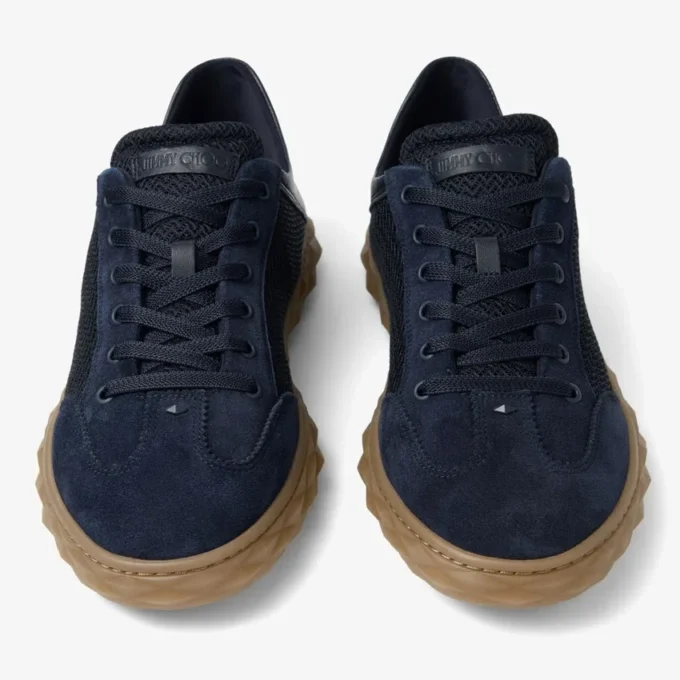 Diamond Flex M Midnight Mix Leather Mix and Textured Air Mesh Low Top Trainers