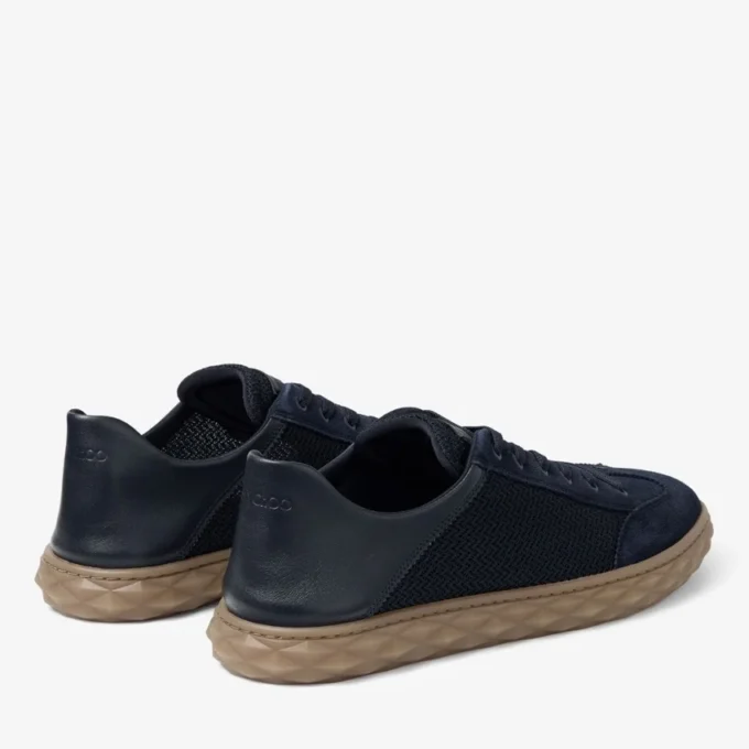 Diamond Flex M Midnight Mix Leather Mix and Textured Air Mesh Low Top Trainers