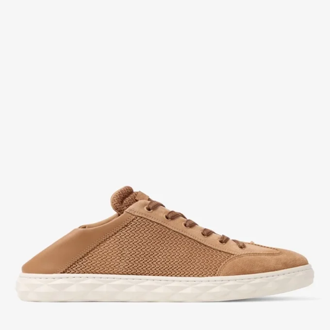 Diamond Flex M Toffee Mix Leather Mix and Textured Air Mesh Low Top Trainers
