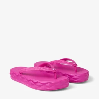 Diamond Flip Flop Fuchsia Rubber Flats