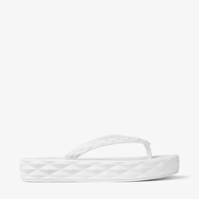 Diamond Flip Flop Optical White Rubber Flats