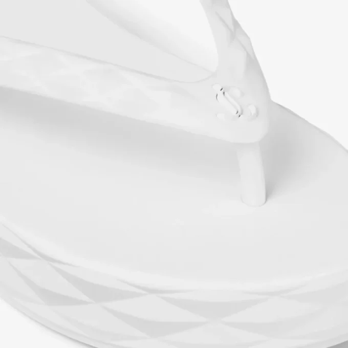 Diamond Flip Flop Optical White Rubber Flats