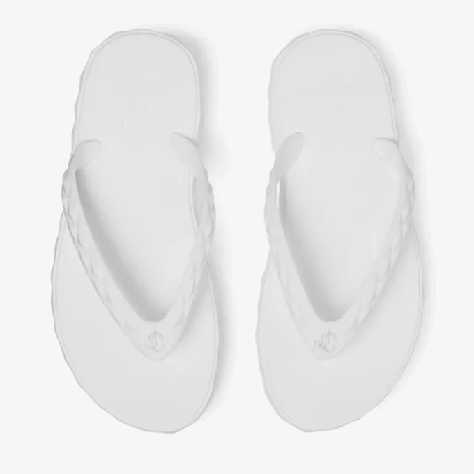 Diamond Flip Flop Optical White Rubber Flats