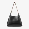 Diamond Hobo Medium Black Leather Shoulder Bag