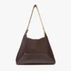 Diamond Hobo Medium Coffee Suede Shoulder Bag