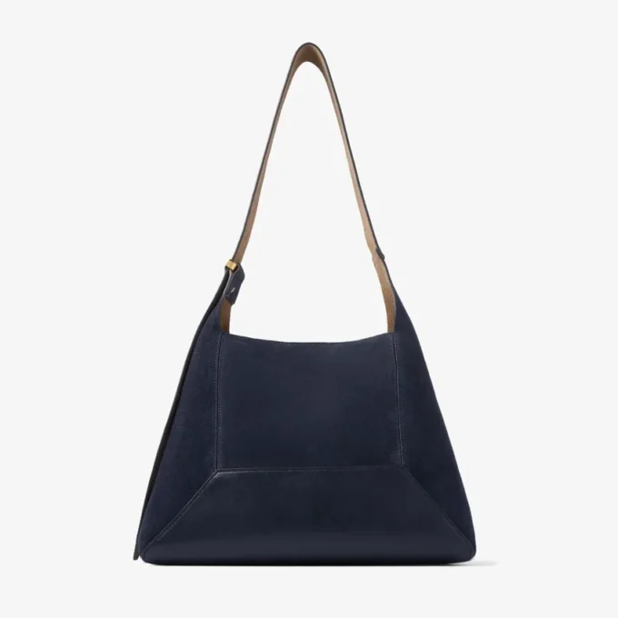 Diamond Hobo Medium Marine Suede Shoulder Bag