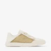 Diamond Light Flex F Gold and Latte Leather Mix and Metallic Woven Mesh Trainers