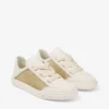 Diamond Light Flex F Gold and Latte Leather Mix and Metallic Woven Mesh Trainers