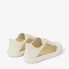 Diamond Light Flex F Gold and Latte Leather Mix and Metallic Woven Mesh Trainers