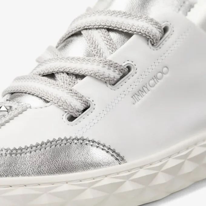 Diamond Light Flex F Silver Metallic Nappa Leather Trainers