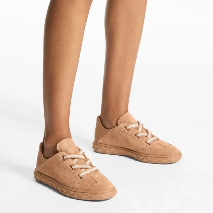 Diamond Light Flex F Toffee Suede and Leather Mix Low Top Trainers