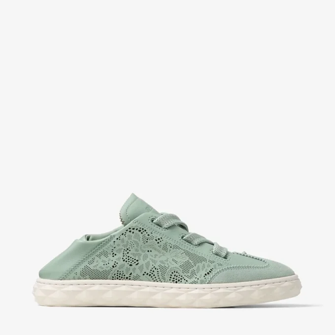 Diamond Light Flex F Verde Leather Mix and Perforated Leather Lace Low Top Trainers