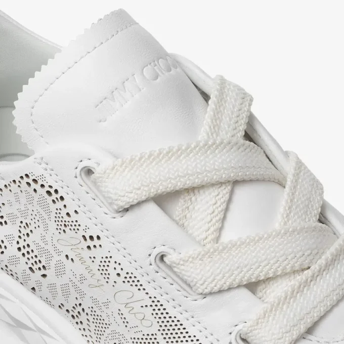 Diamond Light Flex F White Leather Mix and Perforated Leather Lace Low Top Trainers