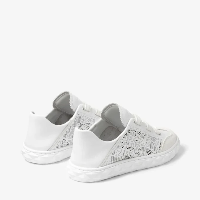 Diamond Light Flex F White Leather Mix and Perforated Leather Lace Low Top Trainers