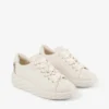 Diamond Light Maxi F Latte Smooth Leather and Coarse Glitter Trainers