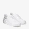 Diamond Maxi F Ii White & Silver Nappa Leather Glitter Trainers