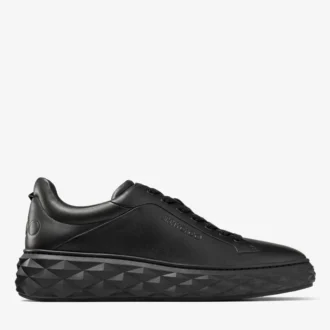 Diamond Maxi M Ii Black Nappa Leather Platform Trainers