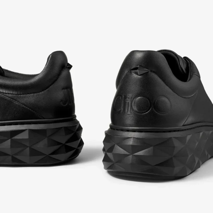 Diamond Maxi M Ii Black Nappa Leather Platform Trainers