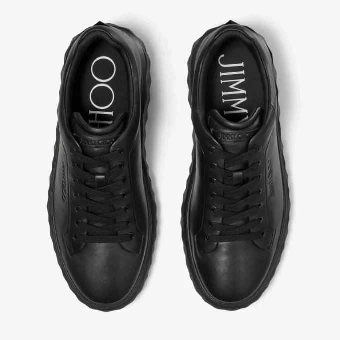 Diamond Maxi M Ii Black Nappa Leather Platform Trainers