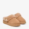 Diamond Maxi Mule F Toffee Suede Mules with Shearling