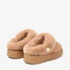 Diamond Maxi Mule F Toffee Suede Mules with Shearling