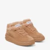 Diamond Maxi Retro F Toffee Velvet Suede Low Top Trainers with Shearling