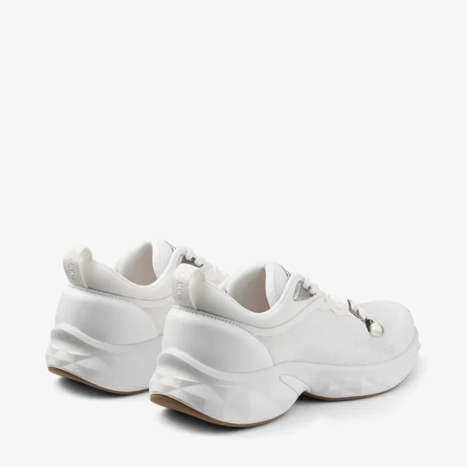 Diamond Run F White Knit Jacquard Mix Trainers