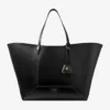 Diamond Tote Large Black Calf Leather Tote Bag