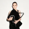 Diamond Tote Large Black Calf Leather Tote Bag