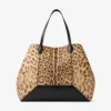 Diamond Tote Large Natural Leopard Print Pony Tote Bag